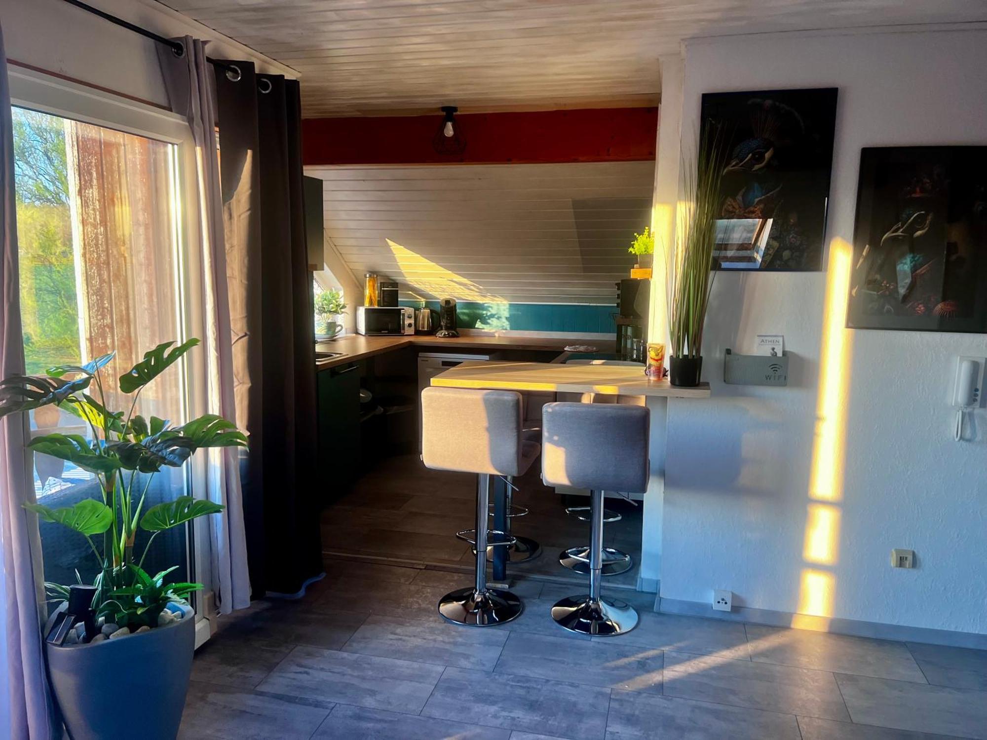 Modern Attic Apartment With Pool View Ac And Gym Hutschenhausen Zewnętrze zdjęcie
